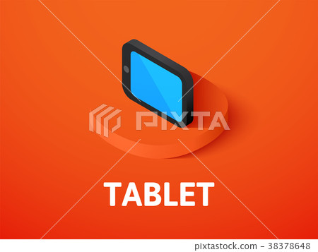 Tablet isometric icon, isolated on color 38378648