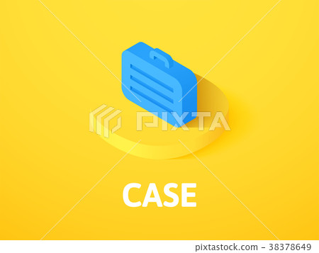 Case isometric icon, isolated on color background 38378649