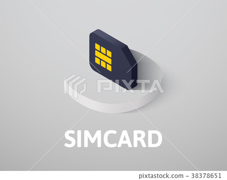 Simcard isometric icon, isolated on color 38378651