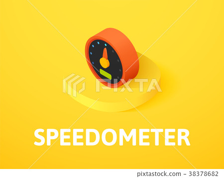 Speedometer isometric icon, isolated on color 38378682