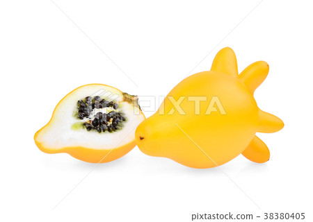 whole and half of yellow nipple eggplant isolated whole and half of yellow nipple eggplant isolated 38380405