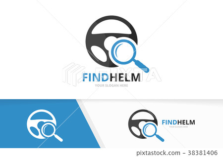 Vector car helm and loupe logo combination - Stock Illustration ...