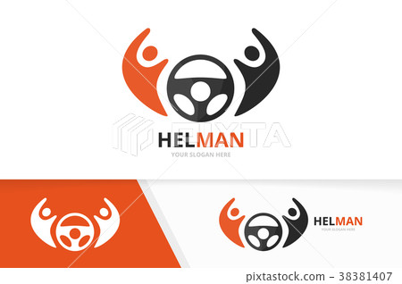 Vector car helm and people logo combination - Stock Illustration ...