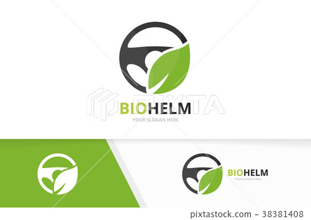 Vector car helm and leaf logo combination - Stock Illustration ...