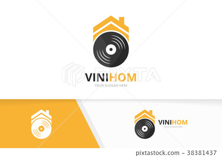 Vector vinyl and real estate logo combination 38381437