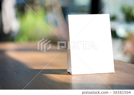 Stand Mock up Menu frame tent card blurred Stand Mock up Menu frame tent card blurred 38381504