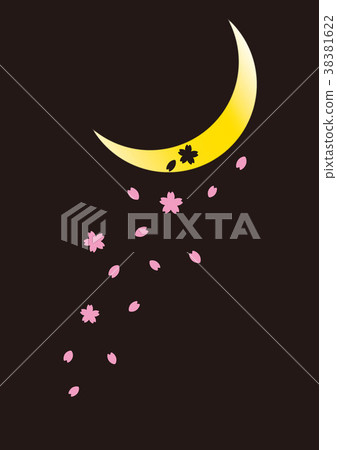 Crescent and cherry blossoms Crescent and cherry blossoms 38381622