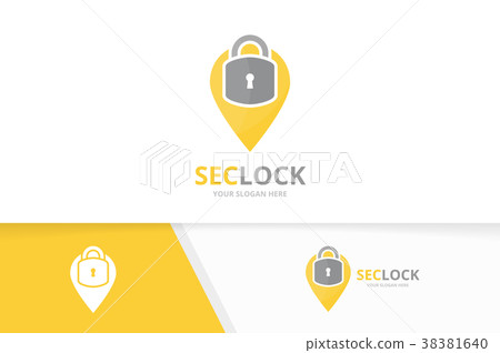 Vector lock and map pointer logo combination. Safe Vector lock and map pointer logo combination. Safe 38381640