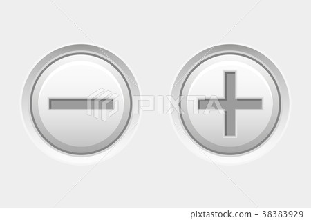 Plus and Minus white interface buttons - Stock Illustration [38383929 ...