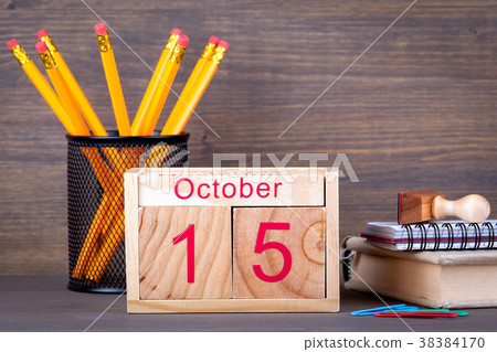 October 15. close-up wooden calendar. Time planning and business background October 15. close-up wooden calendar. Time planning and business background 38384170