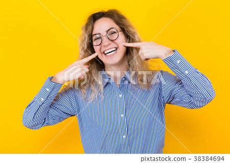 Happy woman in eyeglasses 38384694