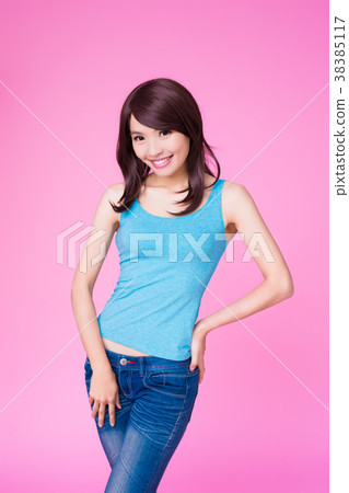 woman smile happily to you 38385117