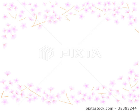 Sakura branches flowers frame around 38385244