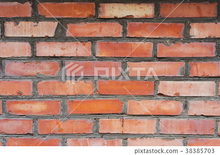 Textured background red brick wall with traces of 38385703