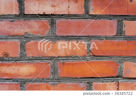 Textured background red brick wall with traces of Textured background red brick wall with traces of 38385722