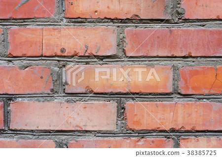 Textured background red brick wall with traces of Textured background red brick wall with traces of 38385725