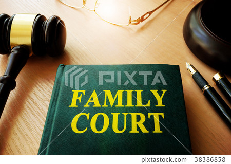 Book with title family court and gavel. Book with title family court and gavel. 38386858