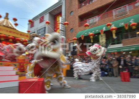 Spring Festival Festival Lion dance Kobe Nankincho 38387890