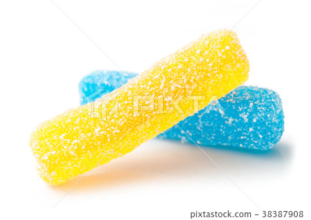 acidulated candies on white background 38387908