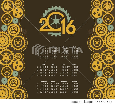 Steampunk mechanism calendar 2016 38389328
