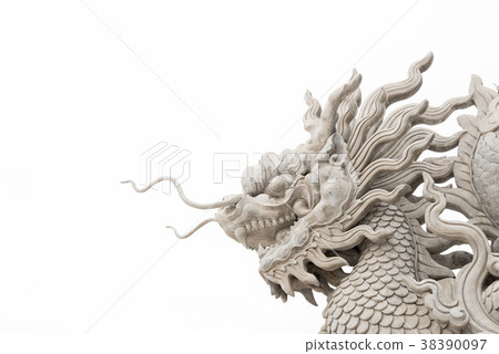 Chinese dragon head isolated on white background 38390097