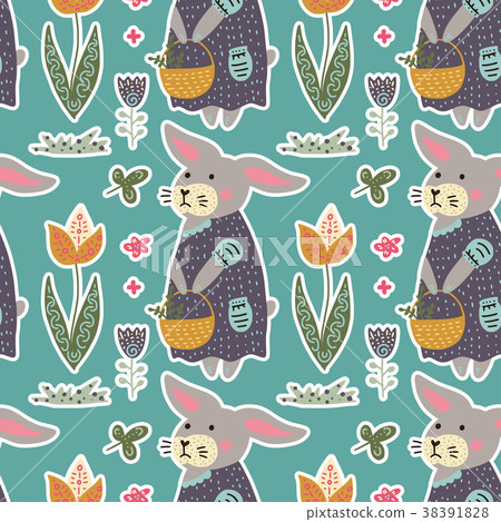 Seamless spring vector pattern. 38391828