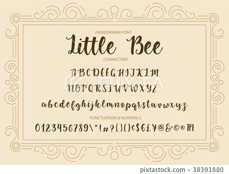 Modern calligraphic font. Brush painted letters. Modern calligraphic font. Brush painted letters. 38391880