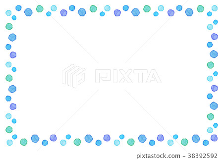 Polka dot frame cold color - Stock Illustration [38392592] - PIXTA