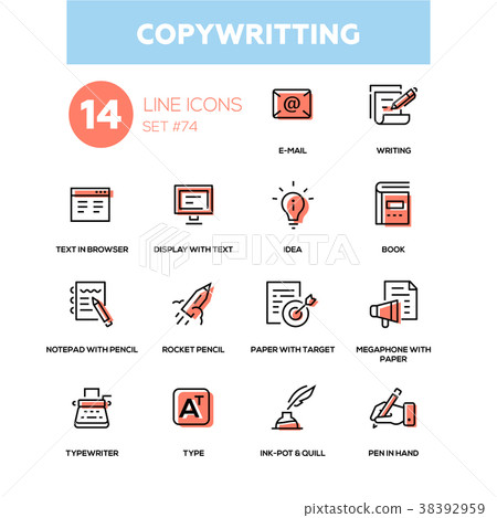 Copywriting - line design icons set Copywriting - line design icons set 38392959
