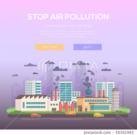 Stop air pollution - modern flat design style Stop air pollution - modern flat design style 38392983