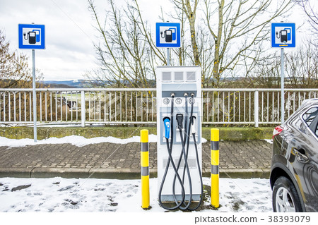 New charging stations at a service station in New charging stations at a service station in 38393079