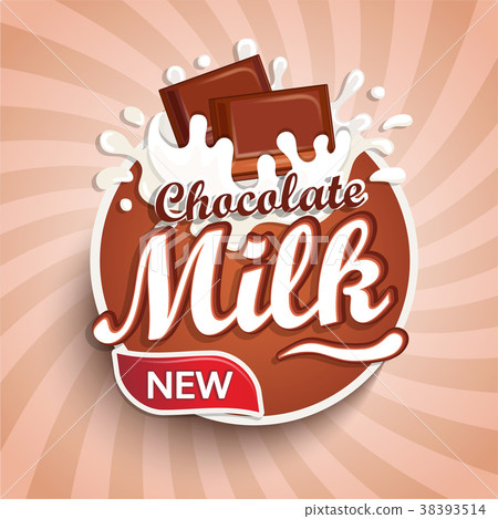 Logo, label of fresh chocolate milk. Logo, label of fresh chocolate milk. 38393514