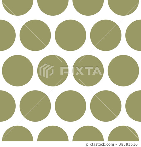 图库插图: tile pattern with green polka dots on white