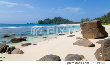 Police Bay sandy beach on Mahe Seychelles Police Bay sandy beach on Mahe Seychelles 38394018