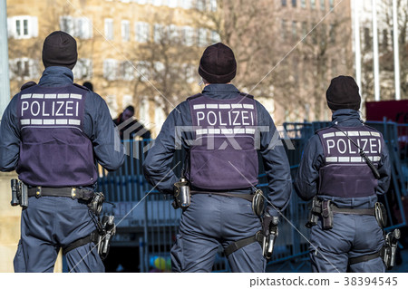 German Federal police officer protecting the city 38394545