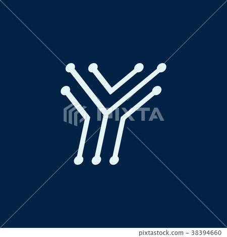 Letter Y. Font maze italic, vector geometric Letter Y. Font maze italic, vector geometric 38394660