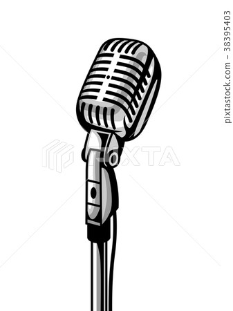 Retro microphone isolated on white background 38395403