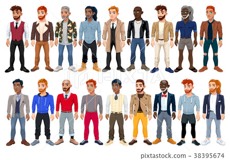 Varied male fashion avatar 38395674