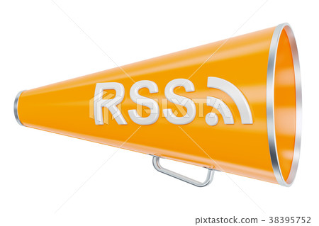 Bullhorn with RSS logo, 3D rendering Bullhorn with RSS logo, 3D rendering 38395752
