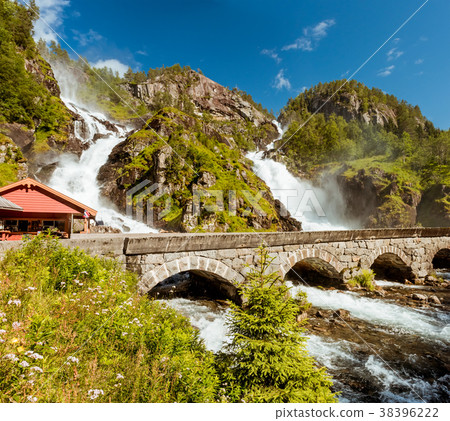 Latefossen twin waterfall in Odda Norway Latefossen twin waterfall in Odda Norway 38396222
