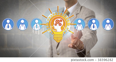 Recruiter Selecting Well Performing Bright Brain 38396282