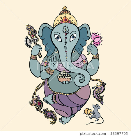 Ganapati Meditation in lotus pose 38397705