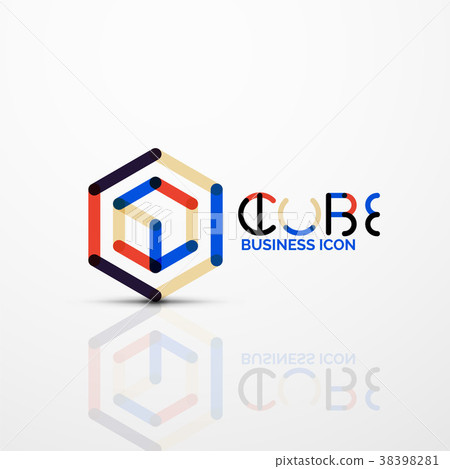 Cube idea concept logo, line Cube idea concept logo, line 38398281