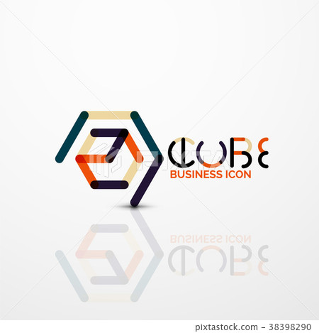 Cube idea concept logo, line Cube idea concept logo, line 38398290
