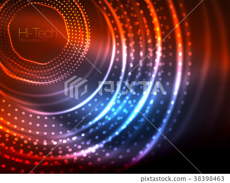 Magic neon circle shape abstract background, shiny Magic neon circle shape abstract background, shiny 38398463