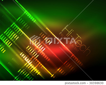 Futuristic neon lights on dark background, digital Futuristic neon lights on dark background, digital 38398630