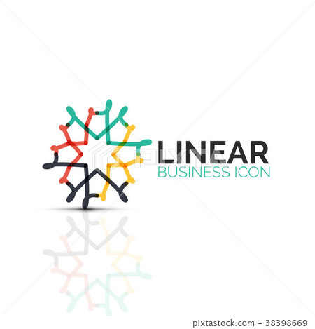Abstract flower or star, linear thin line icon 38398669