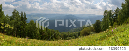 Panorama from the top of Mount Tserkovka in summer Panorama from the top of Mount Tserkovka in summer 38399523