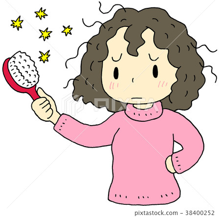 Electrostatic Hair Woman Stock Illustration 38400252 Pixta