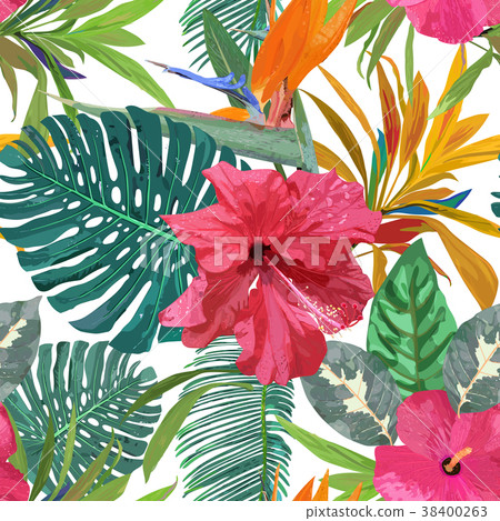 Floral seamless pattern. Background with isolated 38400263